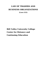 LAW OF TRADE AND BUSINESS ORGANIZATIONS.doc